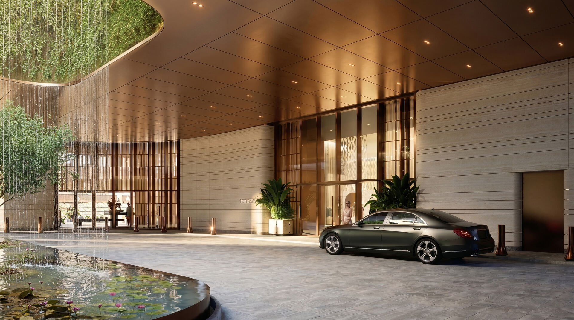 Hotel arrival experience rendering