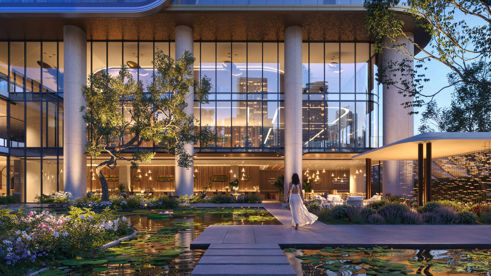Outdoor amenity terrace rendering
